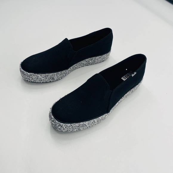 Keds Women's Black Slip-On Shoes with Silver Glitter Sole - Picture 7 of 10